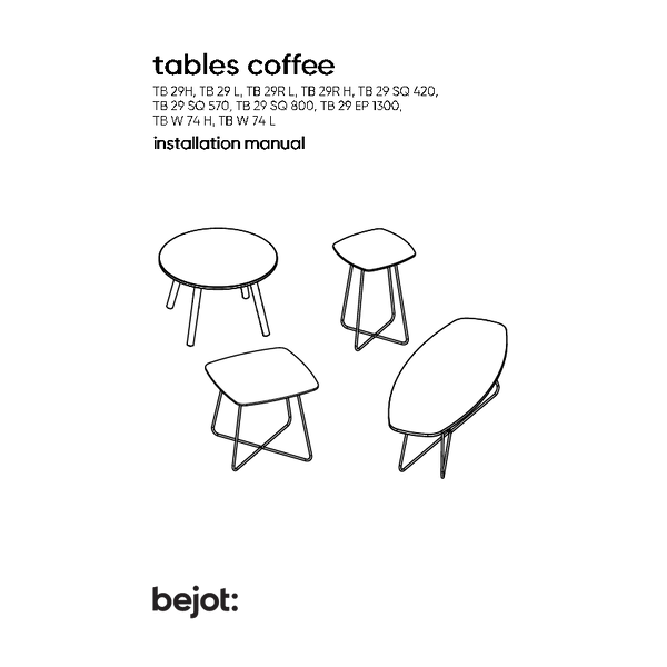 tables coffee - installation manual